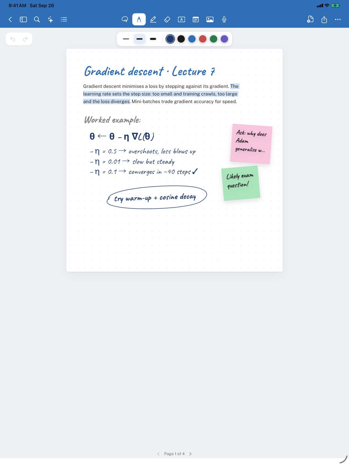 Recursive on iPad: a handwritten lecture notebook