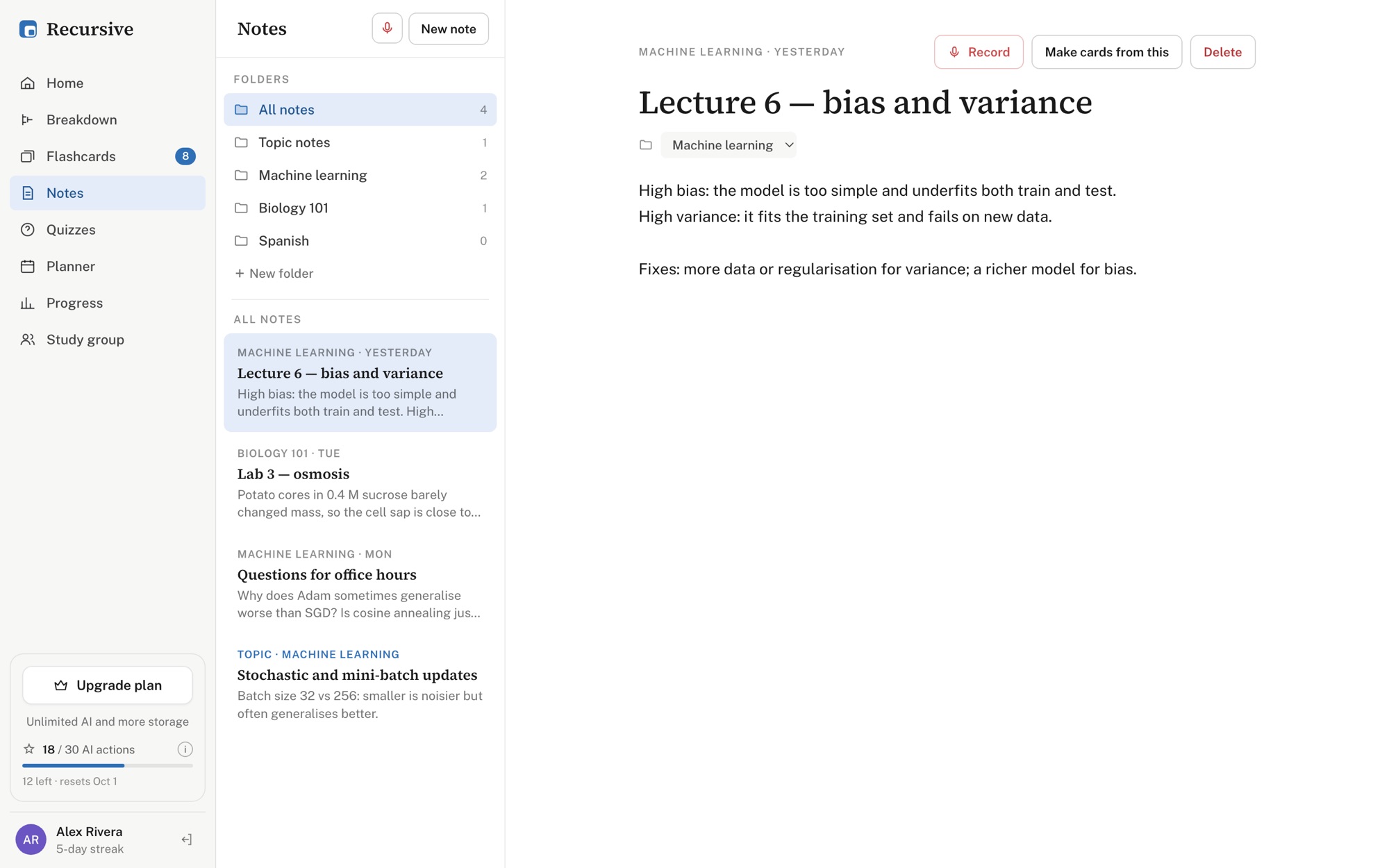 Notes on the web with folders and a lecture write-up